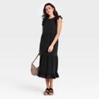 Women's Ruffle Sleeveless Tiered Dress - Universal Thread Black