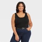 Women's Plus Size Slim Fit Tank Top - Ava & Viv Black