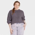 Women's Plus Size Crewneck Pullover Sweater - Universal Thread Purple