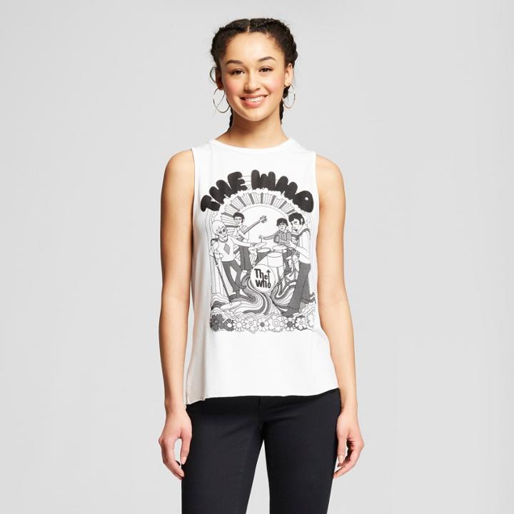 Women's The Who Back Destruction Graphic Tank Top (juniors') White