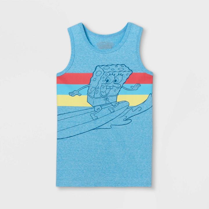 Boys' Spongebob Squarepants Surfing Tank Top - Blue