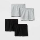 Toddler Girls' 4pk Tumble Shorts - Cat & Jack Black/gray 12m, Toddler Girl's,