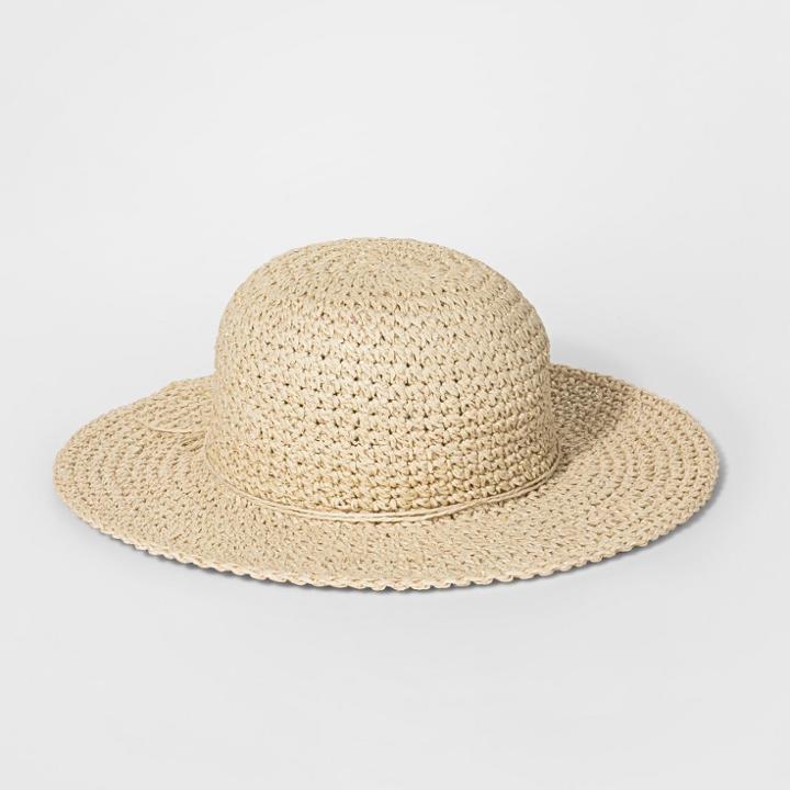 Girls' Paper Crochet Floppy Hat - Cat & Jack Natural