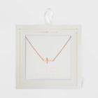 Distributed By Target Sterling Silver Horizontal Cross Station Necklace - Rose Gold, Gold/pink/silver