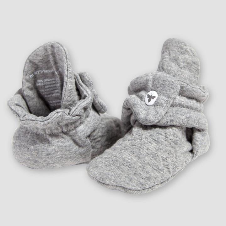 Burt's Bees Baby Baby Quilted Bee Cardinal Booties - Gray