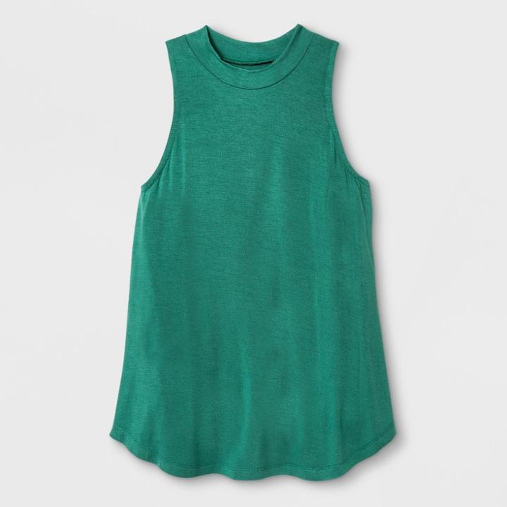 Girls' Sleeveless High Neck Tank Top - Art Class Green