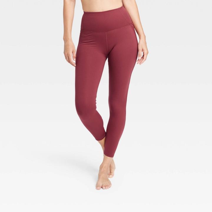 Women's Contour Power Waist High-waisted 7/8 Leggings 25 - All In Motion Burgundy