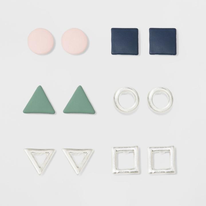 Multi Geometric Earrings 8pk - Universal Thread,