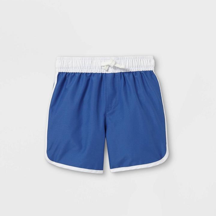 Toddler Boys' Dolphin Hem Swim Trunks - Cat & Jack Blue