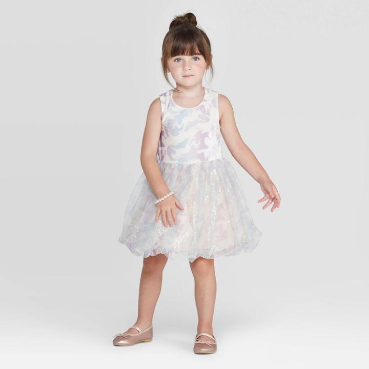 Toddler Girls' Frozen Water Nokk Dress - Ivory 4t, Girl's, Beige