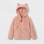 Toddler Sherpa Lined Zip-up Hoodie - Cat & Jack Peach 12m, Toddler Unisex, Pink
