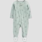 Baby Bunny Footed Pajama - Just One You Made By Carter's Mint Newborn, Green