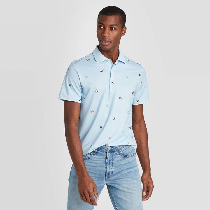 Men's Printed Standard Fit Short Sleeve Polo T-shirt - Goodfellow & Co