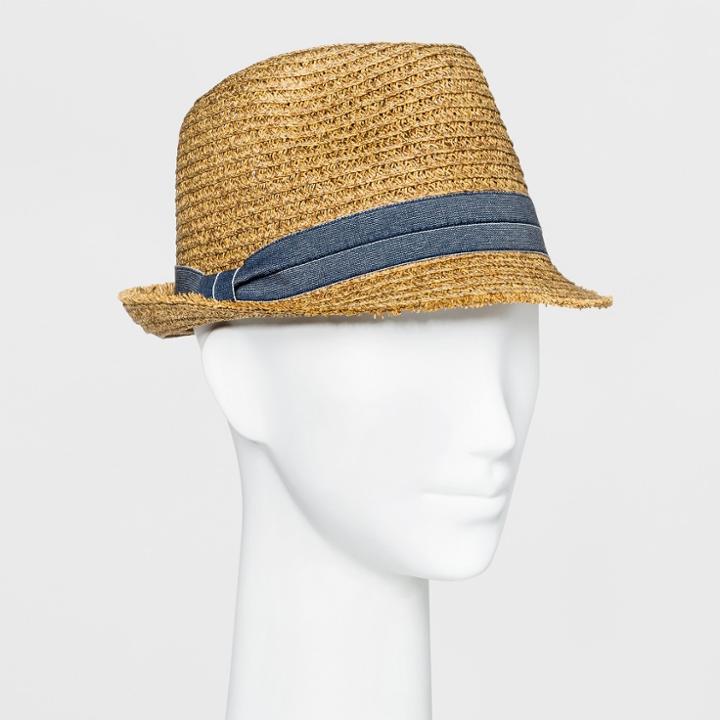 Women's Fedora With Denim Band - Universal Thread Tan, Beige
