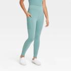 Girls' V-waist Pocket Leggings - Art Class Turquoise Green