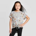 Petitegirls' Short Sleeve Pizza Print Graphic T-shirt - Art Class Gray S, Girl's,