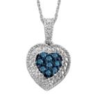 Distributed By Target Women's 1/10 Ct. T.w. Round-cut Diamond Heart Pendant In Sterling Silver(18), White