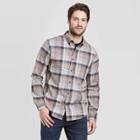 Men's Standard Fit Long Sleeve Poplin Button-down Collared Shirt - Goodfellow & Co Gray