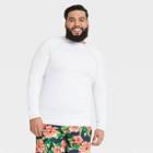 Men's Big & Tall Regular Fit Long Sleeve Rash Guard Swim Shirt - Goodfellow & Co White