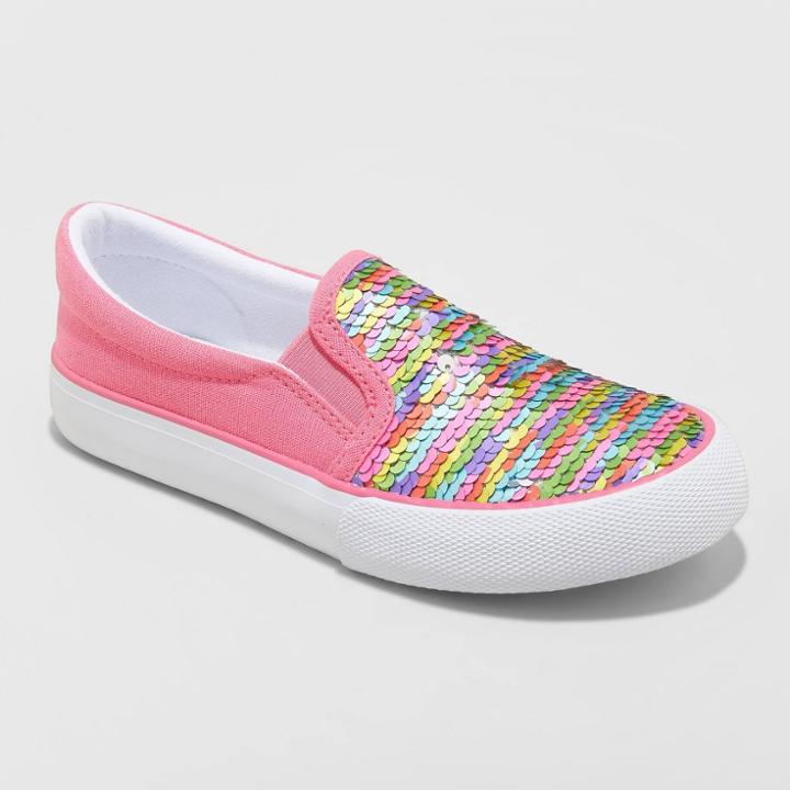 Girls' Poppy Twin Gore Sneakers - Cat & Jack 13 Pink, Toddler Girl's