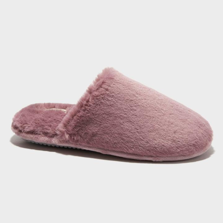 Women's Dluxe By Dearfoams Pile Scuff Slippers - Grape Purple