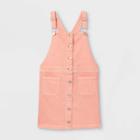 Girls' Button-front Pinafore Sleeveless Dress - Art Class Pink