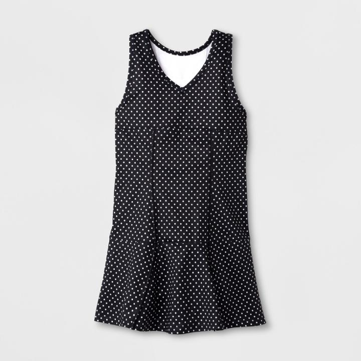 Girls' Tennis Dress - C9 Champion Polka Polka Dot Black/white