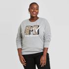 Women's Mtv Print Plus Size Graphic Sweatshirt - Gray