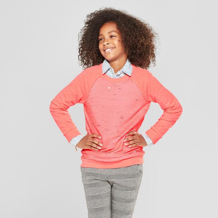 Girls' Flip Sequins Pullover - Cat & Jack Pink