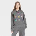 Women's Friends Grid Holiday Hooded Graphic Sweatshirt - Gray