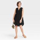 Women's Sleeveless Smocked Button-down Dress - Knox Rose Black