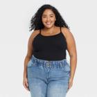 Women's Plus Size Slim Fit Knit Camisole - Ava & Viv Black