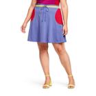 Women's Plus Size Colorblock Mid-rise Mini Skirt - Stephen Burrows For Target Blue 3x, Women's,