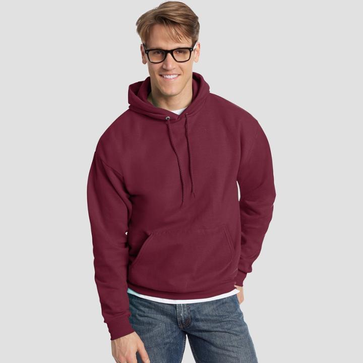 Hanes Men's Ecosmart Fleece Pullover Hooded Sweatshirt - Maroon (red)