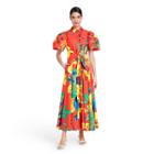 Floral Puff Sleeve Shirtdress - Christopher John Rogers For Target Red