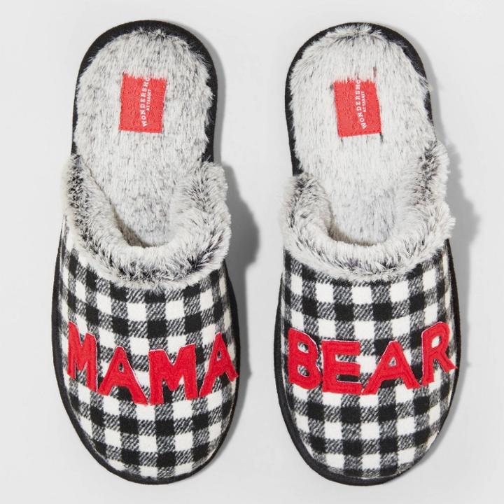 Women's Family Sleep Mama Bear Slippers - Wondershop Black