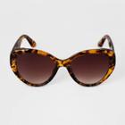 Women's Butterfly Tortoise Shell Cateye Sunglasses - A New Day Brown