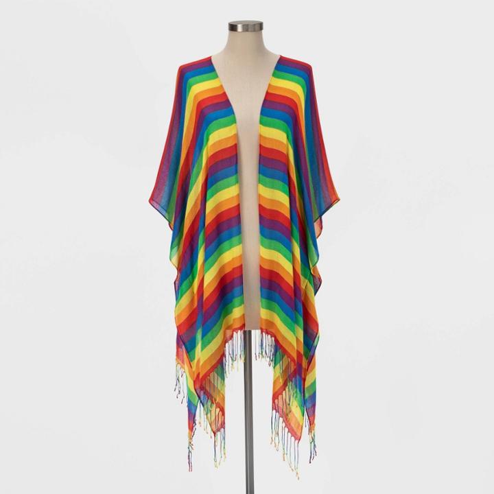Ev Lgbt Pride Pride Gender Inclusive Rainbow Striped Ruana Scarf, Adult Unisex,