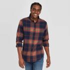 Men's Standard Fit Long Sleeve 1-pocket Flannel Button-down Shirt - Goodfellow & Co Blue