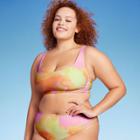 Women's Bralette Bikini Top - Wild Fable Pink/orange/yellow Tie-dye X