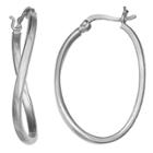 Distributed By Target Polished Oval Hoop Earrings With Click Top In Sterling Silver - Gray