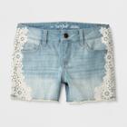 Girls' Crochet Denim Shorts - Cat & Jack Light Denim