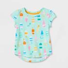 Toddler Girls' Ice Cream Short Sleeve T-shirt - Cat & Jack Mint 12m, Ivory/white/green