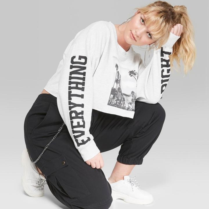 Women's Plus Size Twill Cargo Pants - Wild Fable Black
