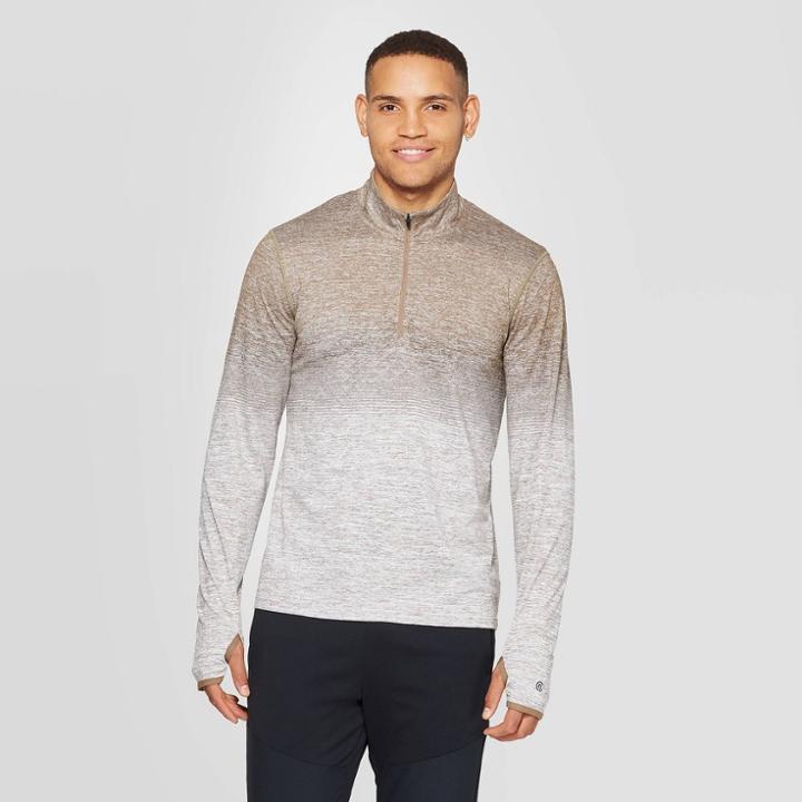 Men's Elevated Train Layer Pullover - C9 Champion Midway Brown Heather M,