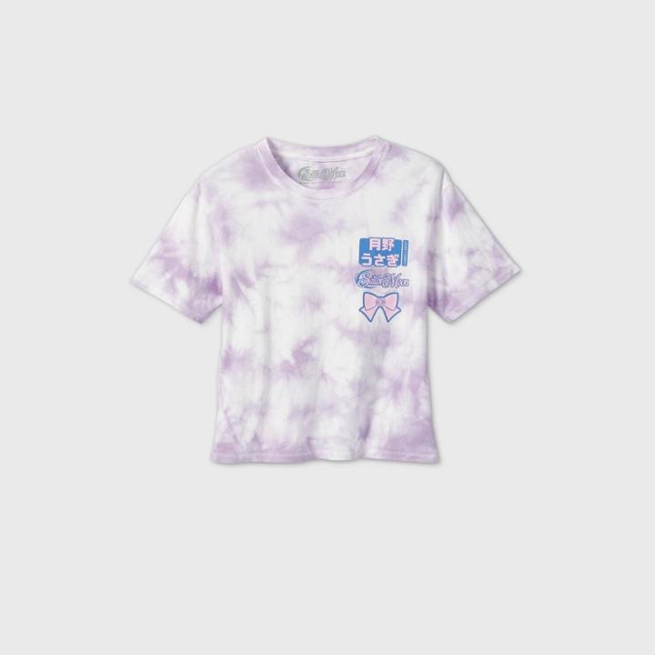 Women's Sailor Moon Purple Wash Short Sleeve Graphic T-shirt -