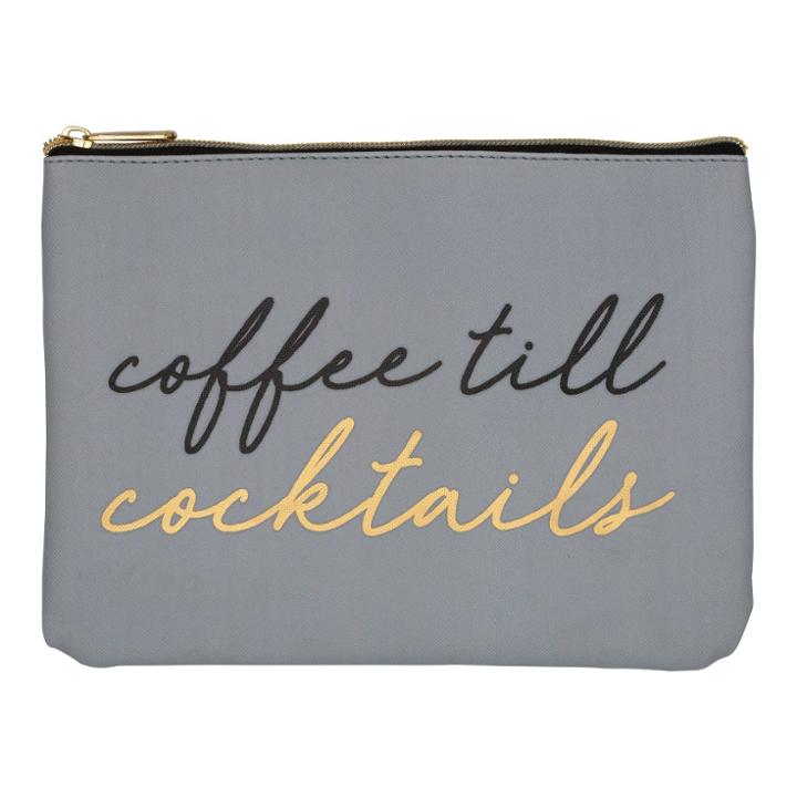 Ruby+cash Faux Leather Makeup Bag & Organizer - Coffee Till Cocktails