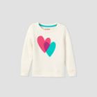 Toddler Girls' Heart Fleece Sweatshirt - Cat & Jack Cream