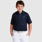 Jack Nicklaus Boys' Shark Print Golf Polo Shirt - Navy Xs, Boy's, Blue