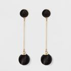 Threaded Bead Drop Earrings - A New Day Black,